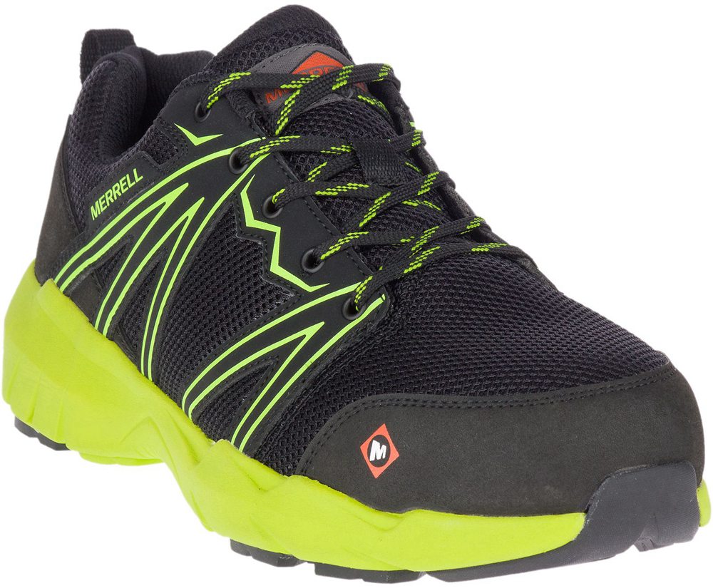 Tenis Homem - Merrell Fullbench Superlite Alloy Toe - Pretas/Verdes - VDJ815297